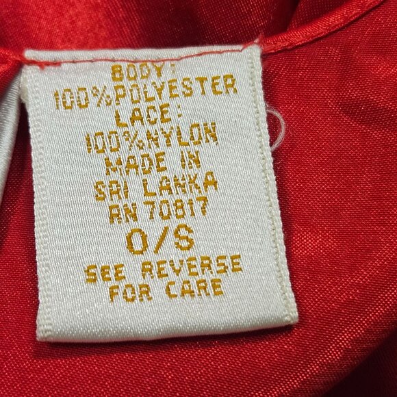 Victoria Secret Wrap Robe Womens Size Small Red Satin Lace Trim Belt Short - Picture 6 of 9